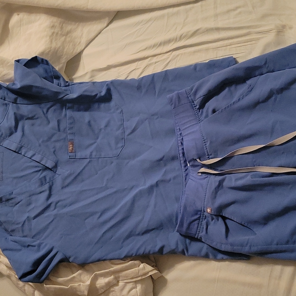 Figs powder blue scrub set-joggers